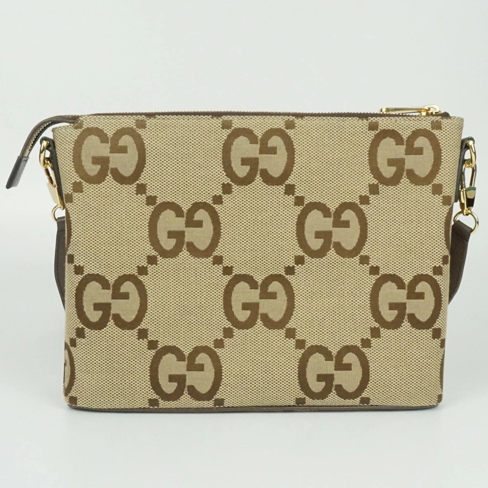 Gucci Jumbo GG Messenger Bag Beige Cream Brown Sherry Shoulder Crossbody
